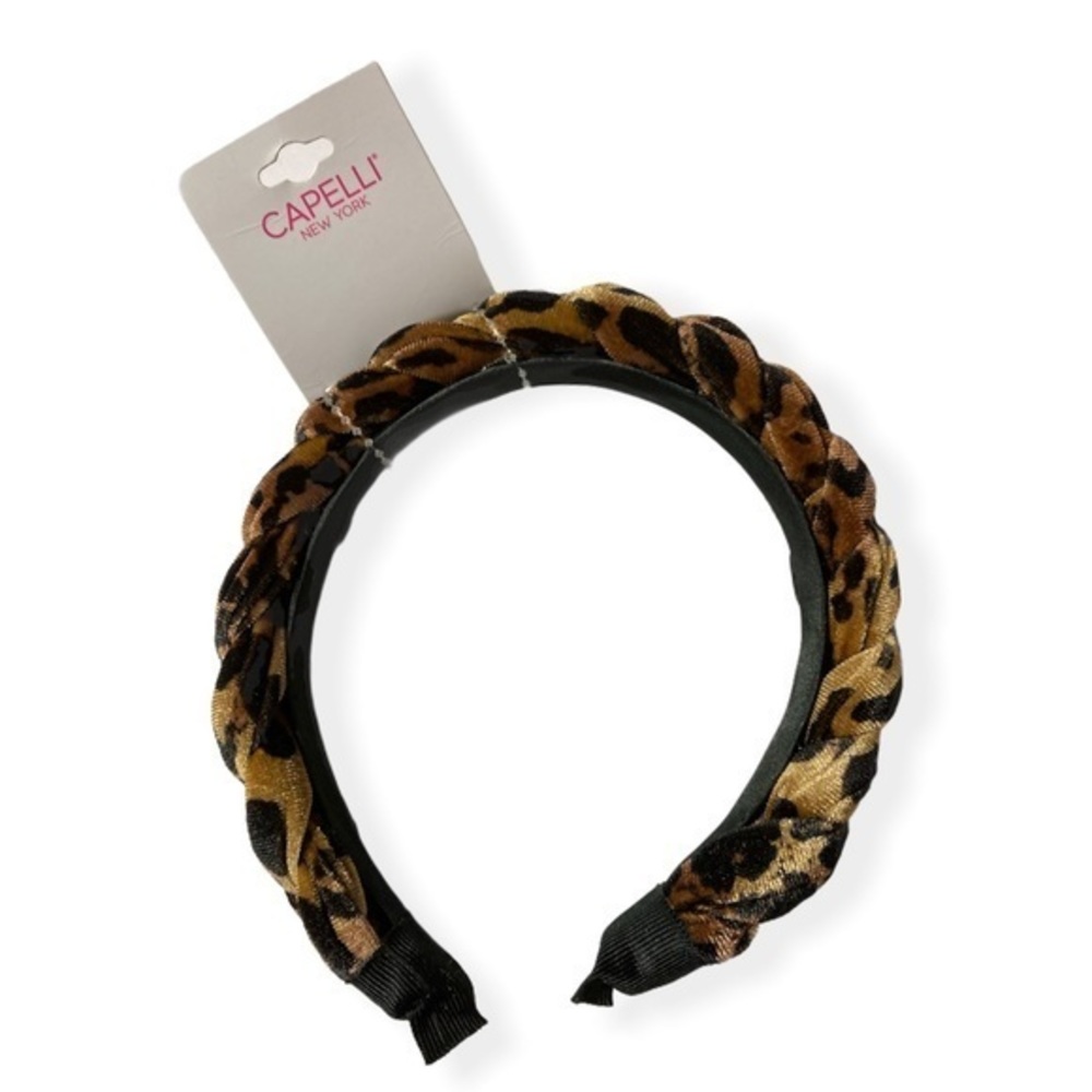 Capelli New York Cheetah Braided Headband | OS